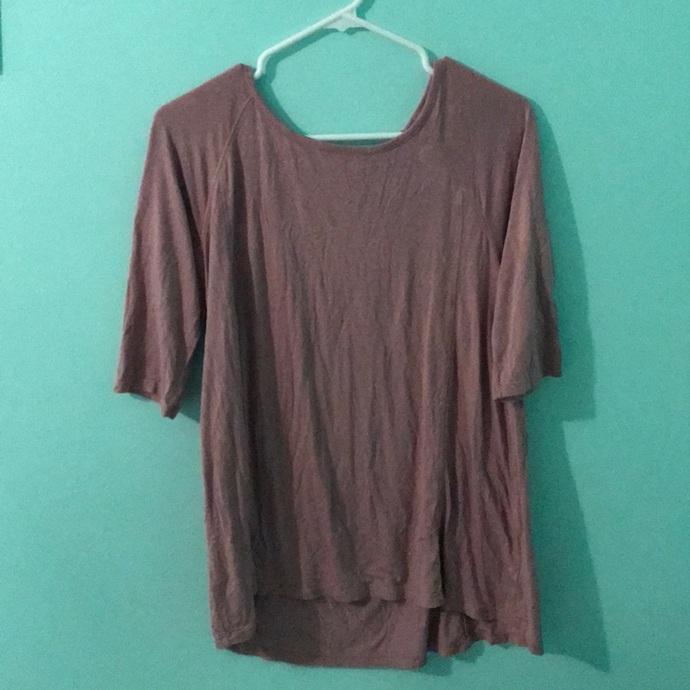 Mauve colored quarter sleeve top
